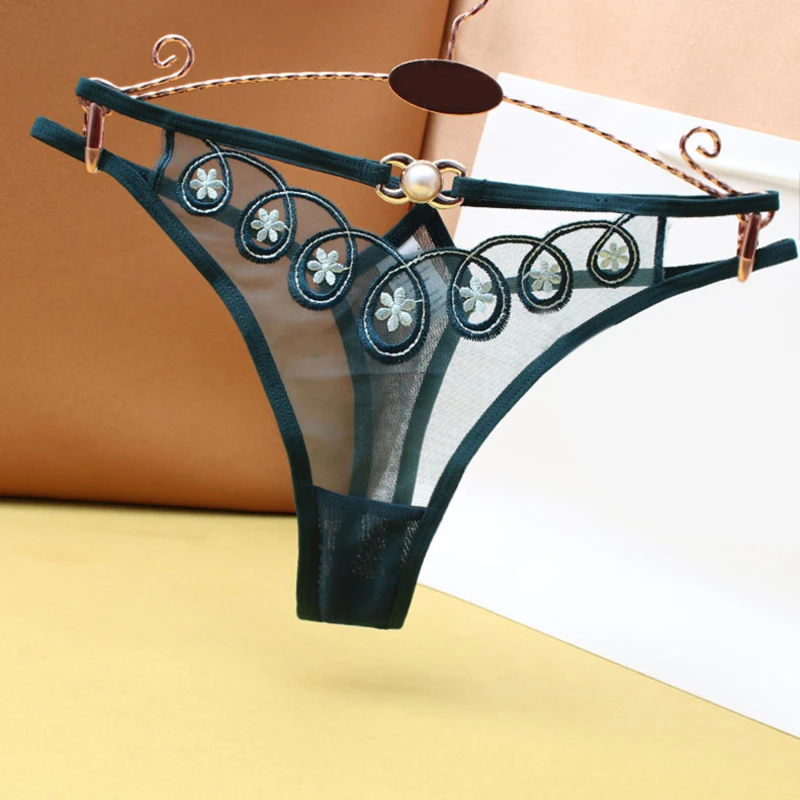 Fashion Sexy Embroidered Underwear Ladies Thong Pants Mesh Transparent See-through Young Woman Seductive Underwear Women 
Fashion Sexy Embroidered Underwear Ladies Thong Pants Mesh Transparent See-through Young Woman Seductive Underwear Women