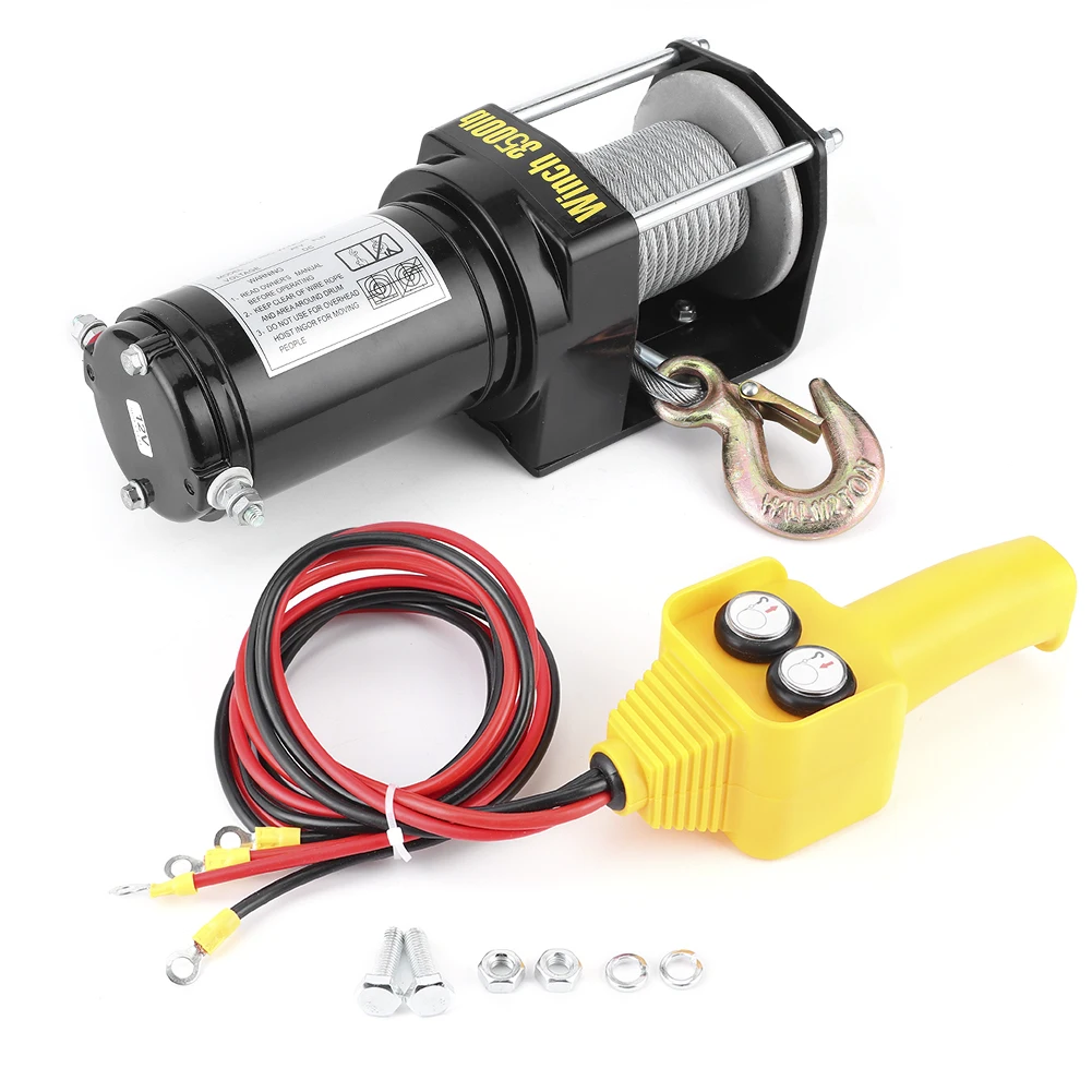 3500lbs 12V Electric Winch Synthetic Cable IP67 Waterproof High Power for ATV UTV Boat
3500lbs 12V Electric Winch Synthetic Cable IP67 Waterproof High Power for ATV UTV Boat