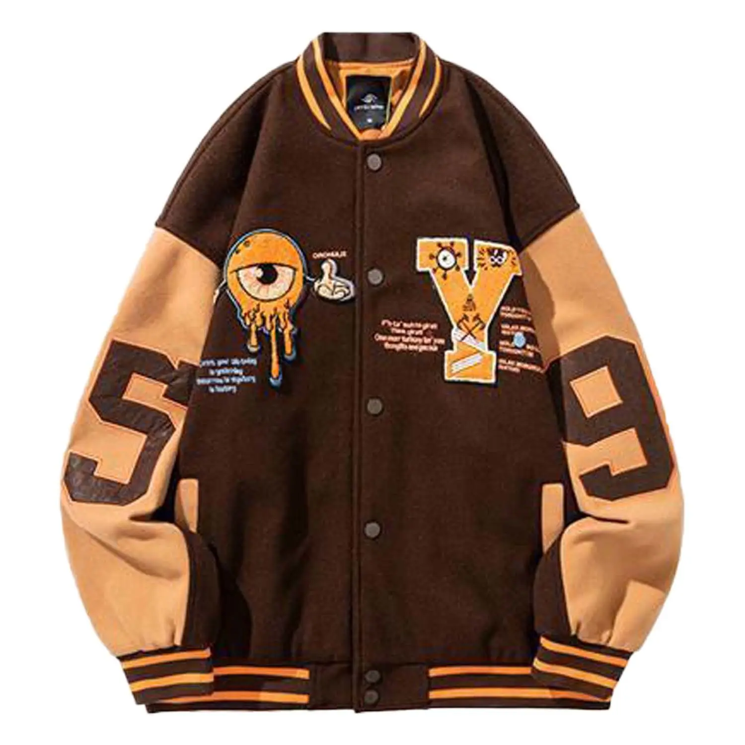 Men and women autumn and winter baseball uniforms high sense of jacket jacket tide brand ins wild casual niche loose jacket 
Men and women autumn and winter baseball uniforms high sense of jacket jacket tide brand ins wild casual niche loose jacket