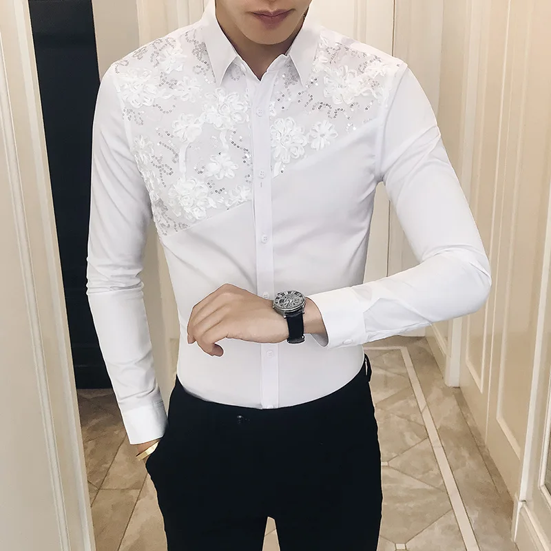2021 Spring Shirt Men Sexy Lace Patchwork Men Shirt Long Sleeve Brand New Camisa Masculina Slim Fit Streetwear Prom Tuxedo 3XL
2021 Spring Shirt Men Sexy Lace Patchwork Men Shirt Long Sleeve Brand New Camisa Masculina Slim Fit Streetwear Prom Tuxedo 3XL