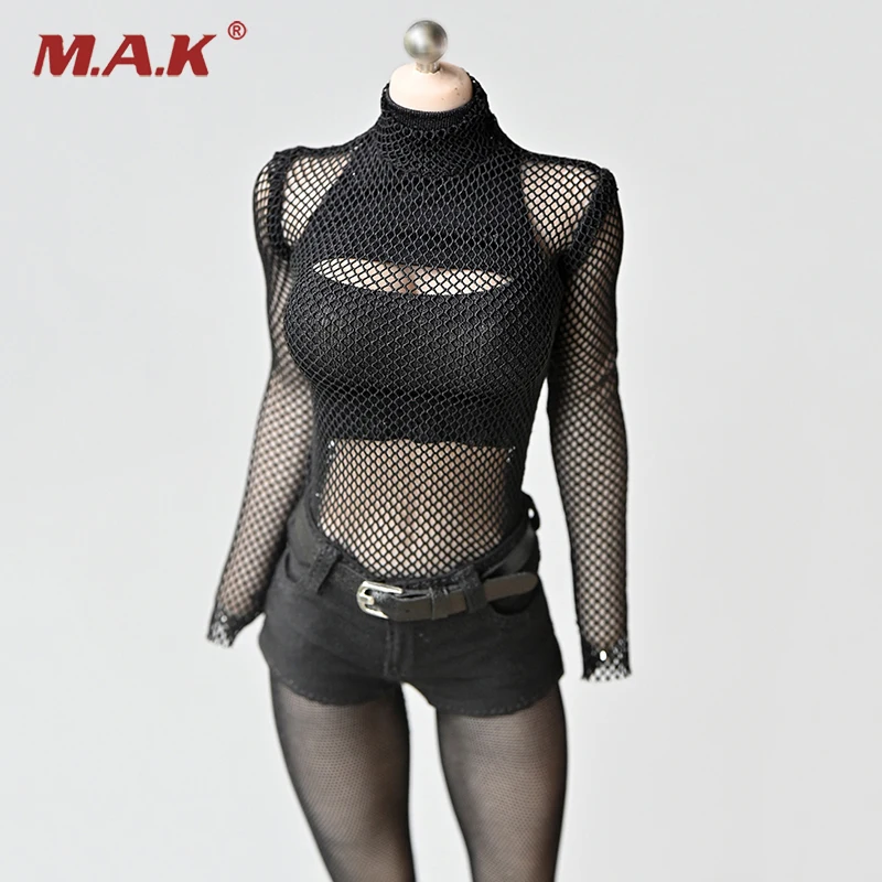 

In stock 1/6 Scale Mesh T-shirt See-through Top Clothes Fit for 12" Female TBLeague Figure Toy