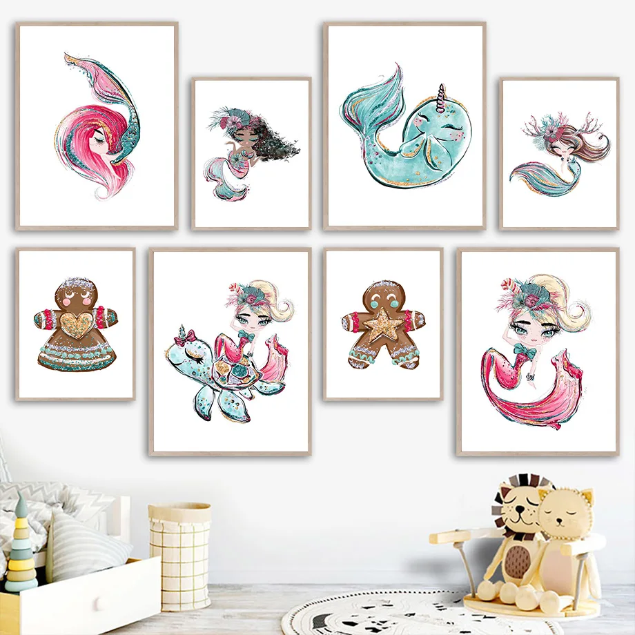 Girl Narwhal Mermaid Turtle Star Heart Wall Art Canvas Painting Nordic Posters And Prints Wall Pictures Kids Room Nursery Decor
Girl Narwhal Mermaid Turtle Star Heart Wall Art Canvas Painting Nordic Posters And Prints Wall Pictures Kids Room Nursery Decor