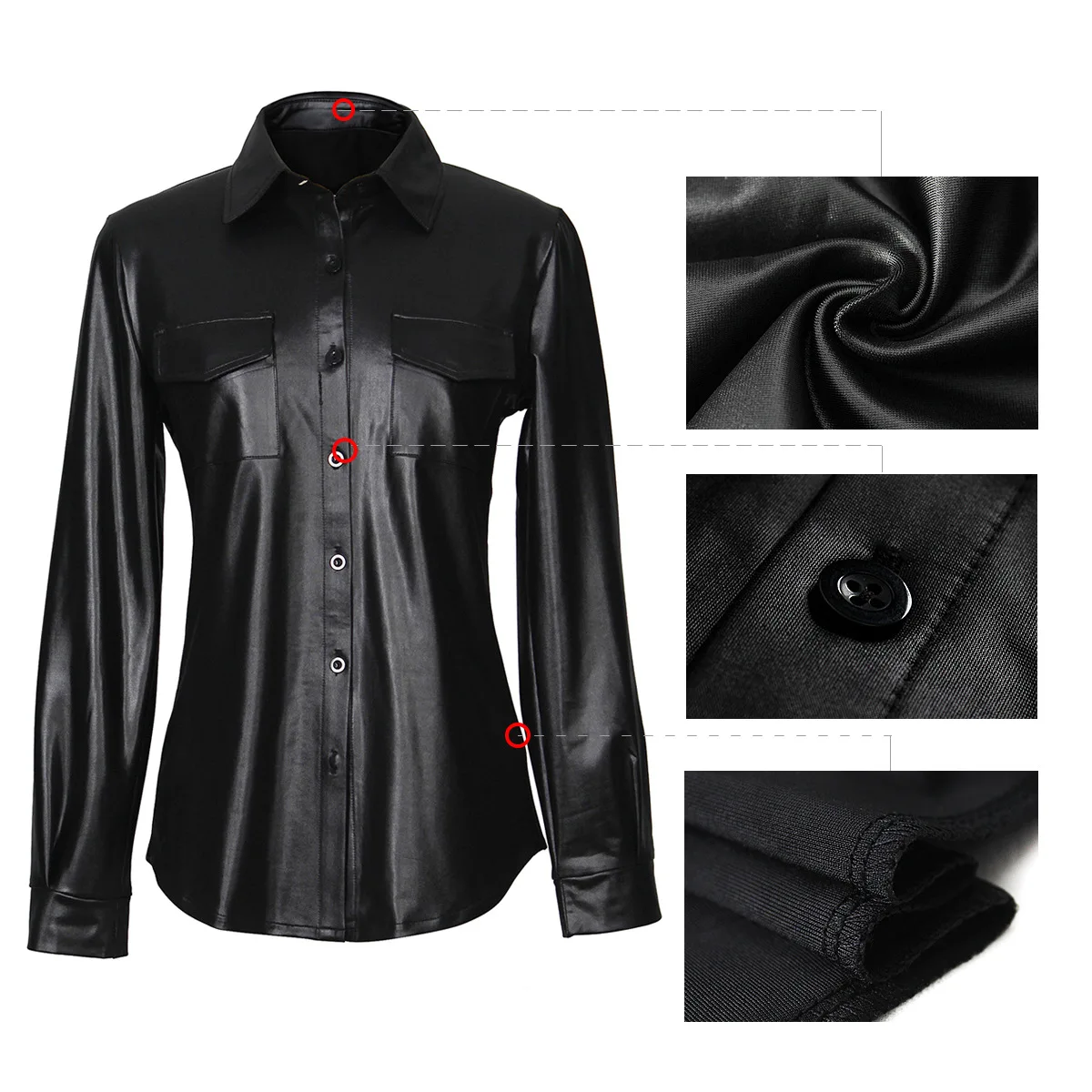 FNOCE 2021 new spring women's leather blouse tshirts fashion trends casual long sleeve slim elegant PU leather tops
FNOCE 2021 new spring women's leather blouse tshirts fashion trends casual long sleeve slim elegant PU leather tops