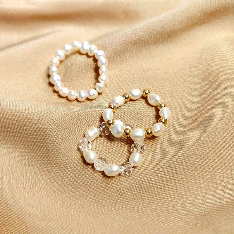 Trendy Jewelry Elegant Freshwater Pearls Rings Hot Selling Popular Style Gold Color Beads Stretch Rings For Women Girl Gifts
Trendy Jewelry Elegant Freshwater Pearls Rings Hot Selling Popular Style Gold Color Beads Stretch Rings For Women Girl Gifts
