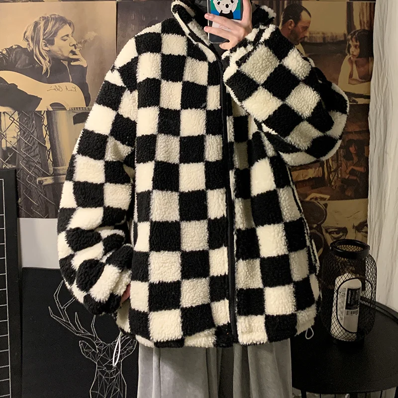 Winter Thick Lamb Fur Jacket Men Fashion Retro Plaid Coat Men Streetwear Korean Loose Short Coat Mens Outwear Jackets M-3XL
Winter Thick Lamb Fur Jacket Men Fashion Retro Plaid Coat Men Streetwear Korean Loose Short Coat Mens Outwear Jackets M-3XL