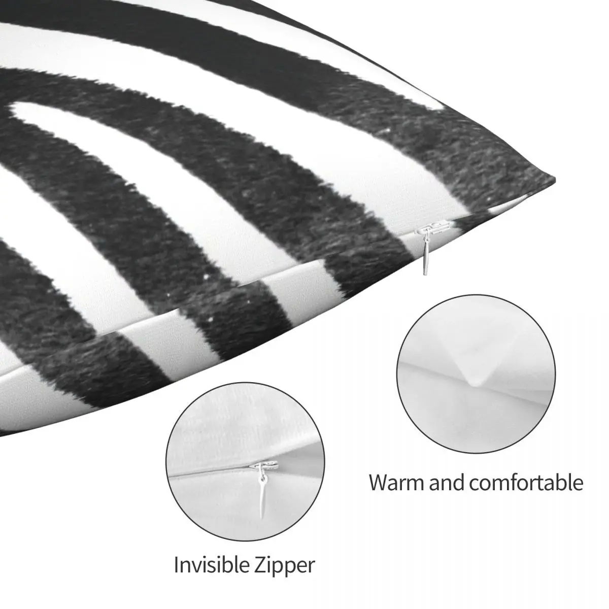 Чехол для подушки с принтом зебры полиэстеровый льняной бархатный креативный