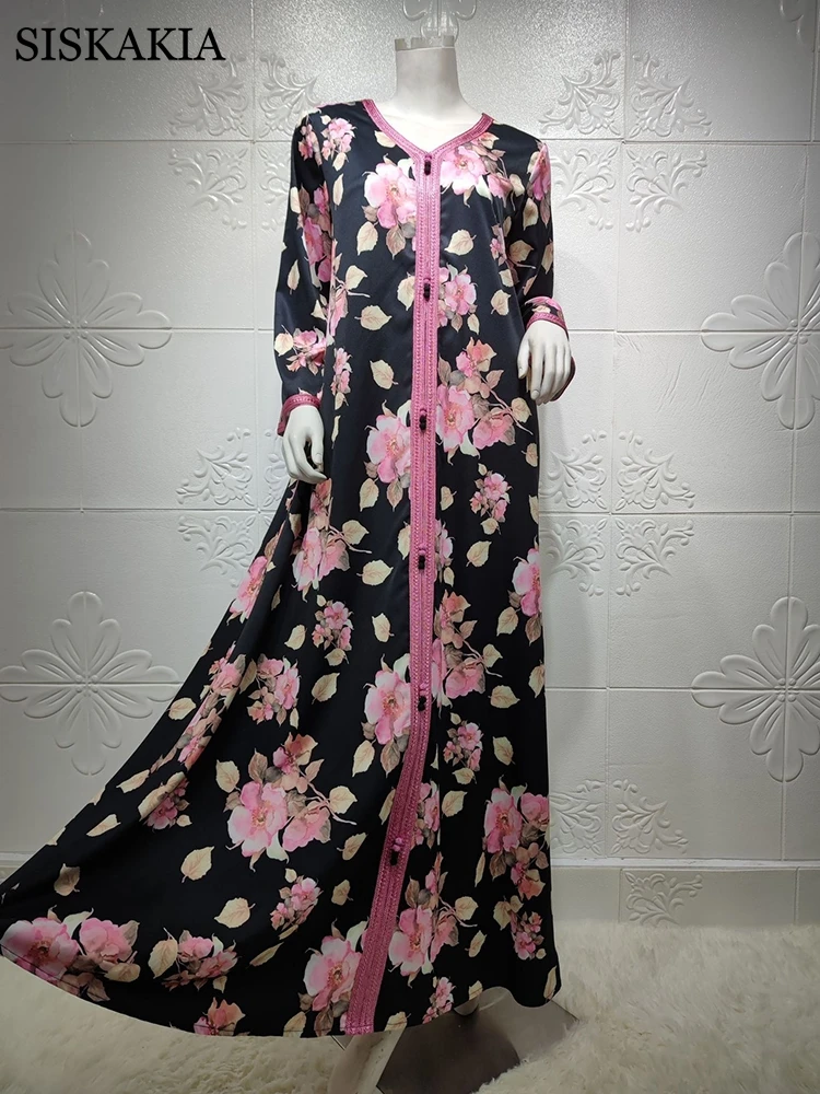 Eid Ramadan Elegant Ethnic Floral Maxi Dress for Women 2021 Loose Muslim Jalabiya Long Sleeve Arabic Oman Dubai Islamic Clothing
Eid Ramadan Elegant Ethnic Floral Maxi Dress for Women 2021 Loose Muslim Jalabiya Long Sleeve Arabic Oman Dubai Islamic Clothing