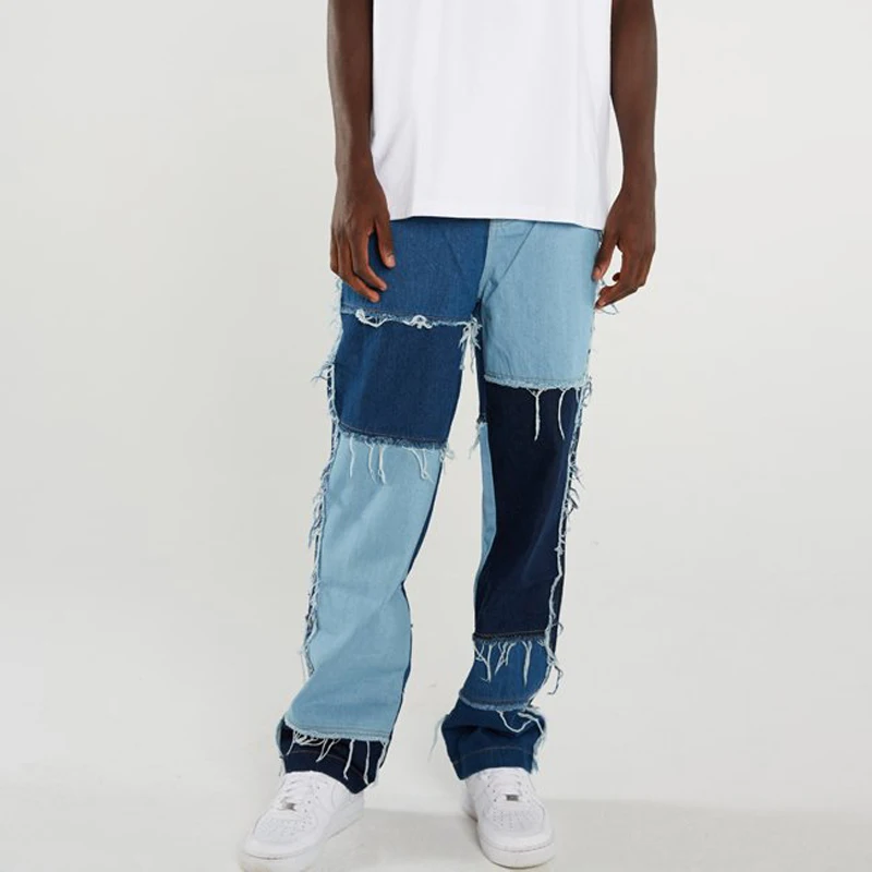 Men Wash Splice Casual Straight Tassel Patchwork Jeans Trousers Male Fashion Streetwear Loose Hip Hop Denim Full Length Pants
Men Wash Splice Casual Straight Tassel Patchwork Jeans Trousers Male Fashion Streetwear Loose Hip Hop Denim Full Length Pants