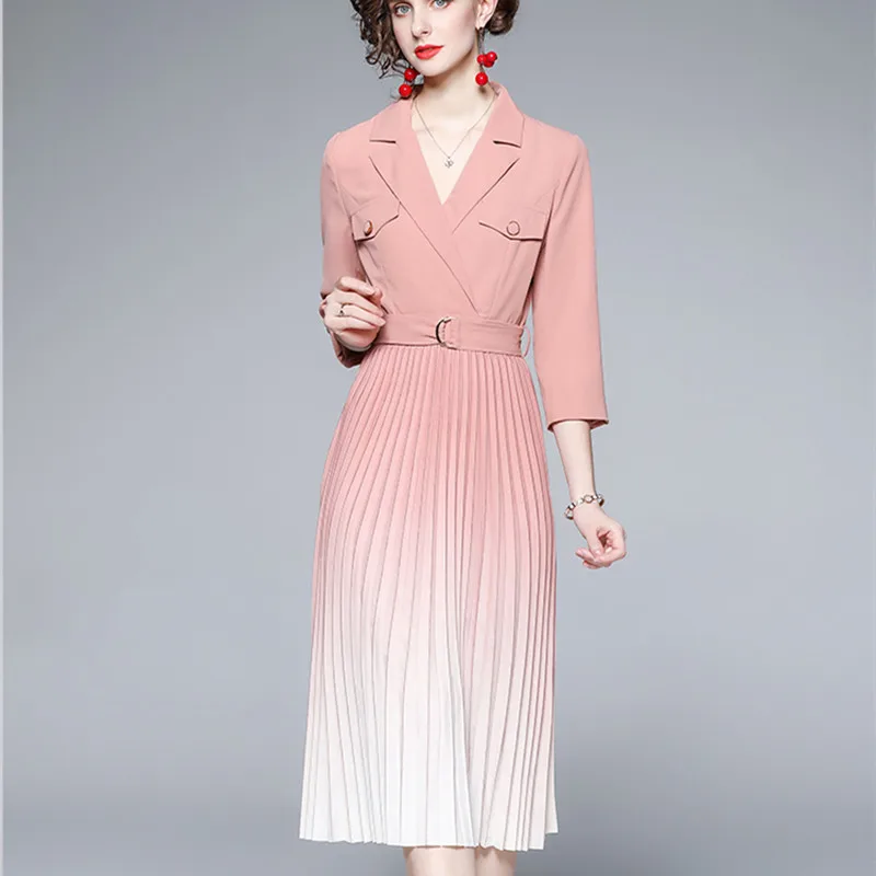 High-End Mesh Dresses Runway Temperament Women Lapel Collar Lace Embroidery Splicing Dress Female Fashion Party Vestidos
High-End Mesh Dresses Runway Temperament Women Lapel Collar Lace Embroidery Splicing Dress Female Fashion Party Vestidos