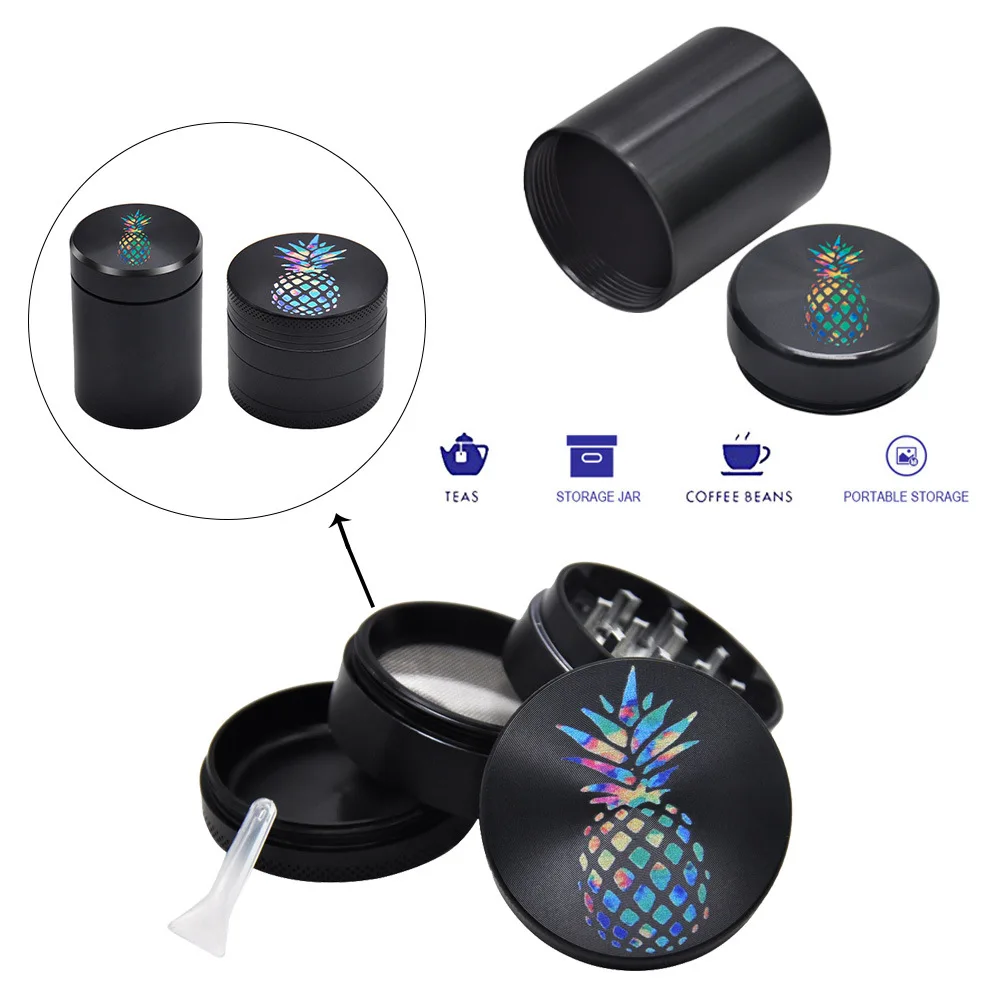 2 Pcs Set Aluminum Alloy Four-Layer Smoke Grinder Pineapple Pattern with Weed Tabacco Storage Jar
2 Pcs Set Aluminum Alloy Four-Layer Smoke Grinder Pineapple Pattern with Weed Tabacco Storage Jar