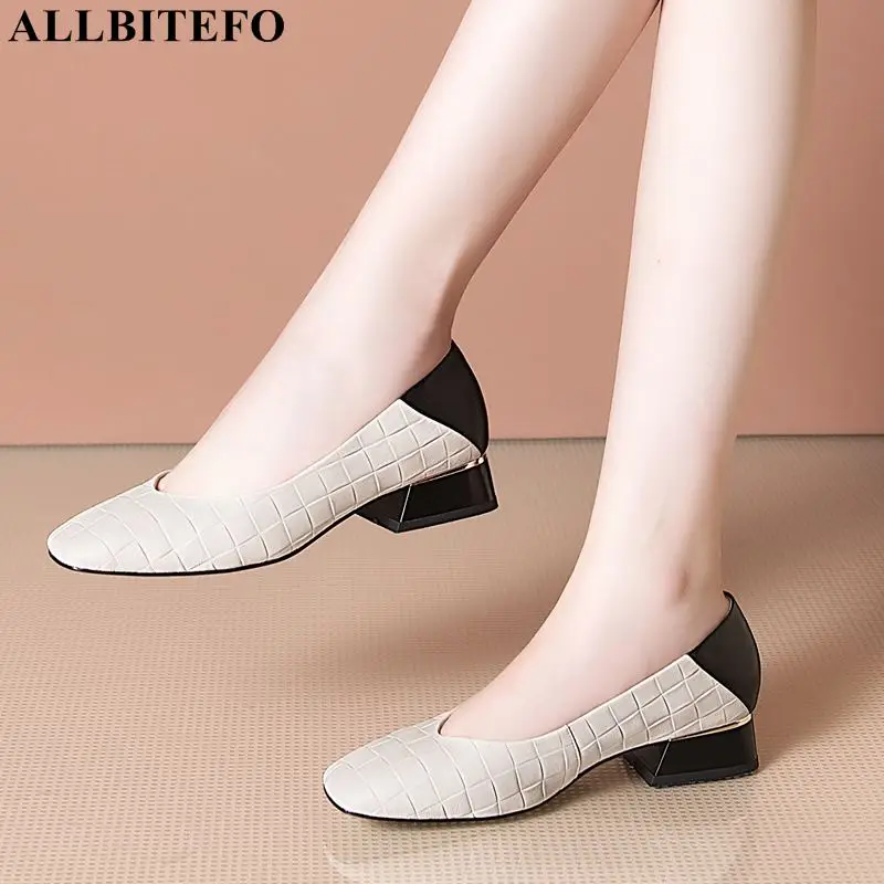 ALLBITEFO large size:33-42 genuine leather square toe thick heels women shoes brand high heels office ladies shoes women heels
ALLBITEFO large size:33-42 genuine leather square toe thick heels women shoes brand high heels office ladies shoes women heels