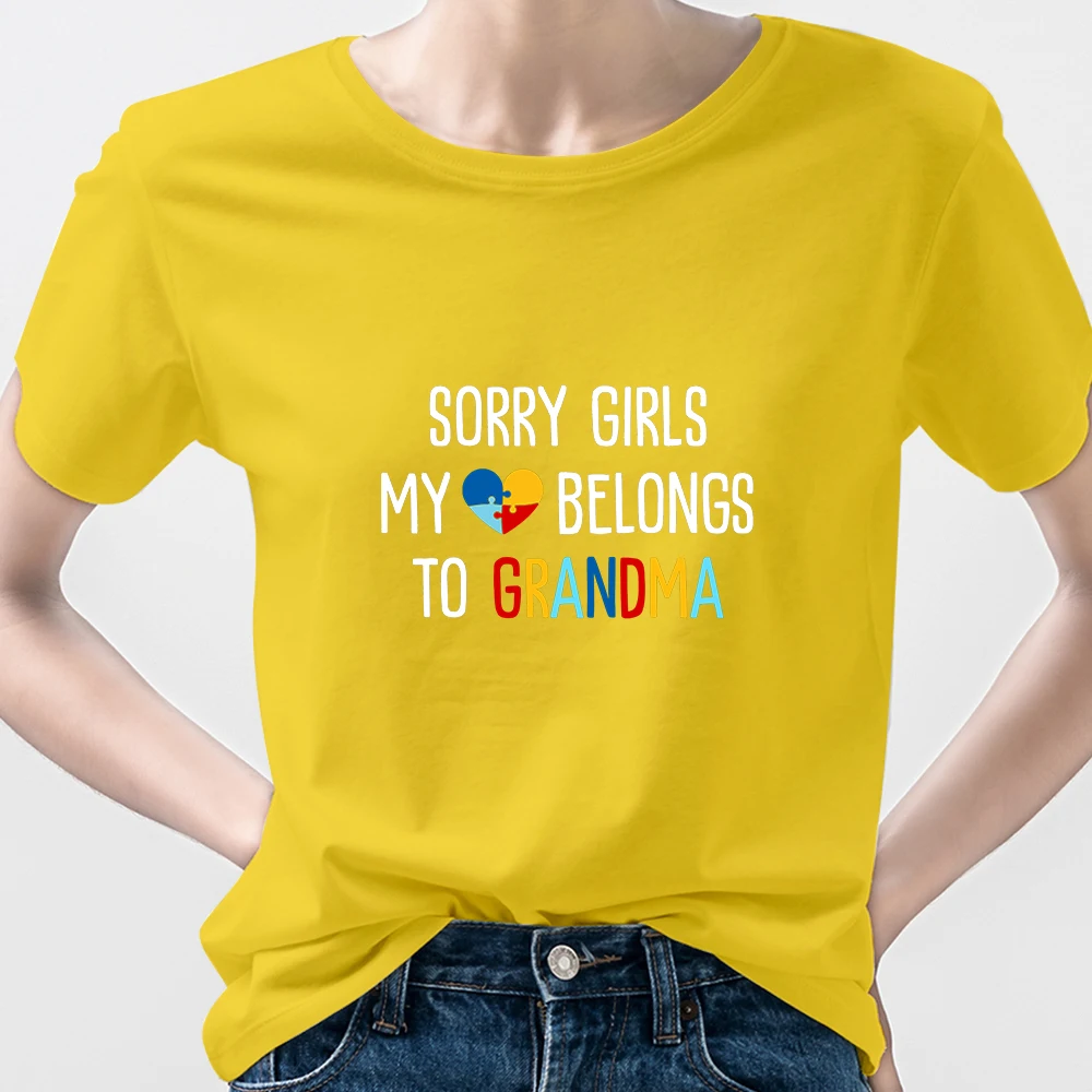 2021 Streetwear Spain Tshirt Women Sorry Girls My Belongs To Grandma Printed Tshirt Cool Mother's Day Tee Shirts Beautiful 
2021 Streetwear Spain Tshirt Women Sorry Girls My Belongs To Grandma Printed Tshirt Cool Mother's Day Tee Shirts Beautiful