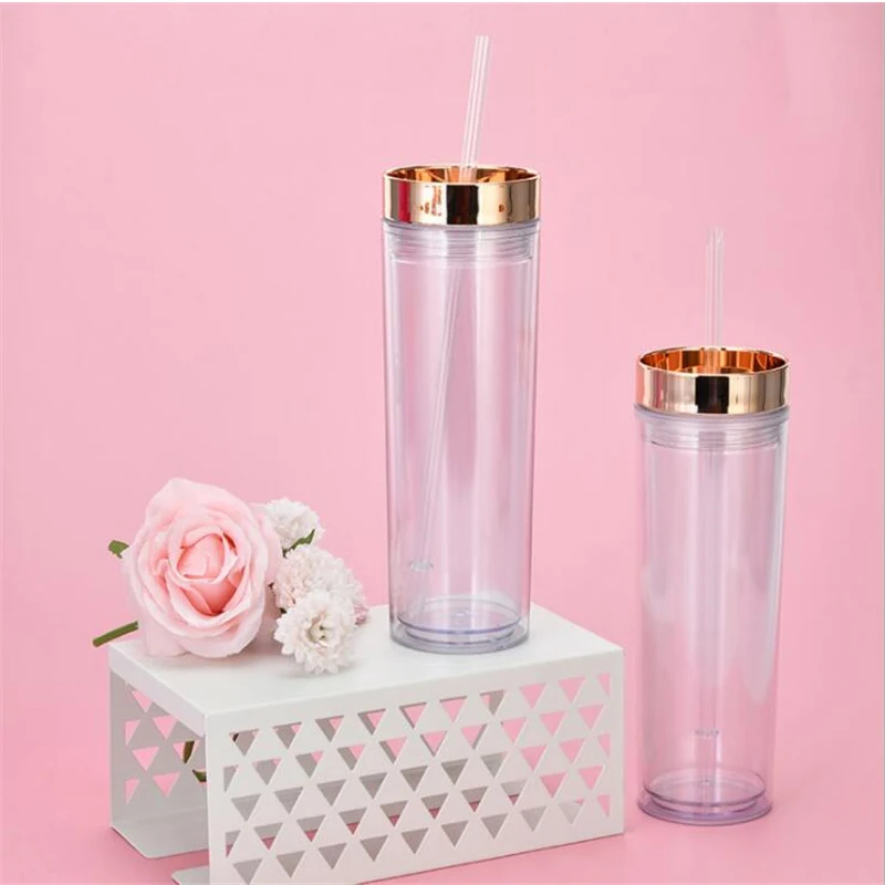 Wholesale 16oz Clear Acrylic Skinny Tumbler Doube Wall With Plating Lids And Straw Juice Water Bottle Insulated Slim Glass
Wholesale 16oz Clear Acrylic Skinny Tumbler Doube Wall With Plating Lids And Straw Juice Water Bottle Insulated Slim Glass
