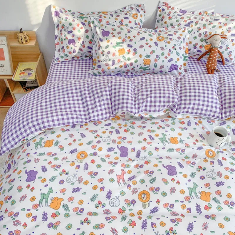Home Textiles Bedding Sets Home Bedding Duvet Cover Flat Sheet Skin-Friendly Aloe Cotton 3/4PCS Quilt Cover Sheet Pillowcases
Home Textiles Bedding Sets Home Bedding Duvet Cover Flat Sheet Skin-Friendly Aloe Cotton 3/4PCS Quilt Cover Sheet Pillowcases