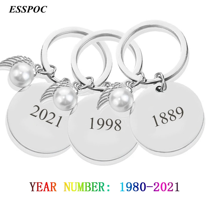 Engraved 1980-2021 Stainless Steel Keychain for Friendship Couple Anniversary Birthday Gift Birth Year Number Keyring Jewelry
Engraved 1980-2021 Stainless Steel Keychain for Friendship Couple Anniversary Birthday Gift Birth Year Number Keyring Jewelry