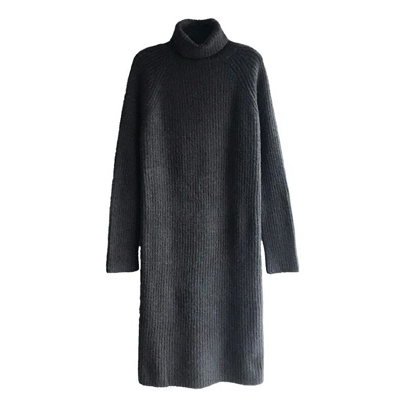 High Collar Bottoming Sweater Women's Autumn and Winter New Pullover Lazy Loose Long Overknee Sweater Dress Knitted Dress 
High Collar Bottoming Sweater Women's Autumn and Winter New Pullover Lazy Loose Long Overknee Sweater Dress Knitted Dress
