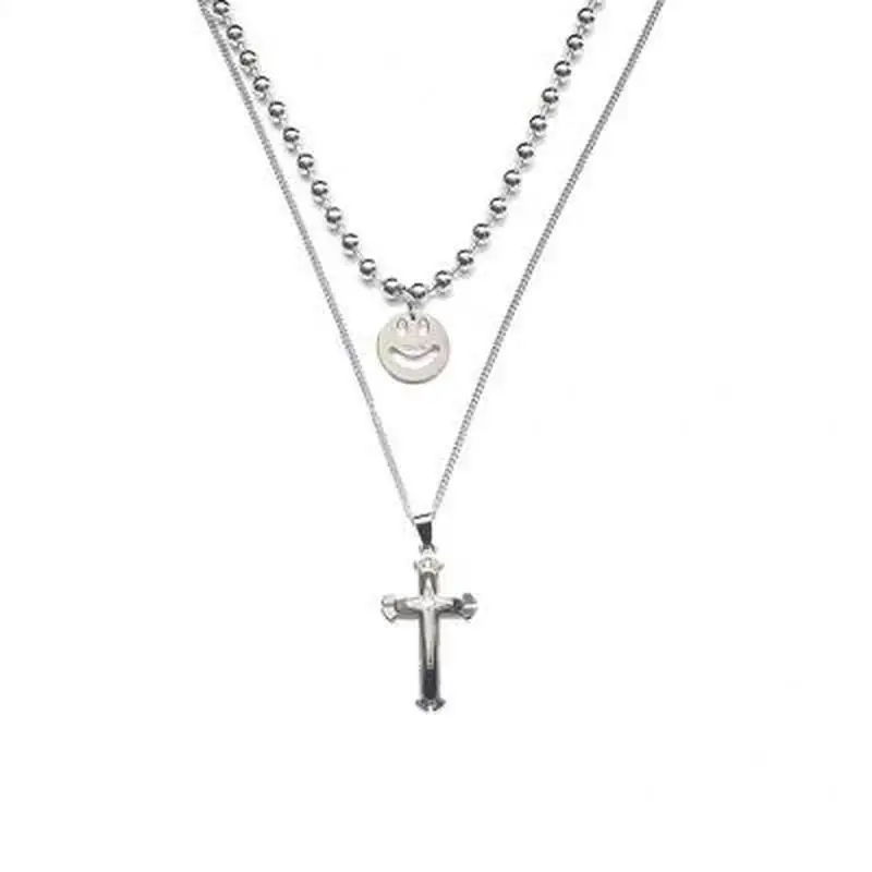 Smiley Necklace Multilayer Chain Women Necklaces Jewelry Ladies Round Unisex Short Metal Pendant Silver Color Zinc Alloy Collier
Smiley Necklace Multilayer Chain Women Necklaces Jewelry Ladies Round Unisex Short Metal Pendant Silver Color Zinc Alloy Collier