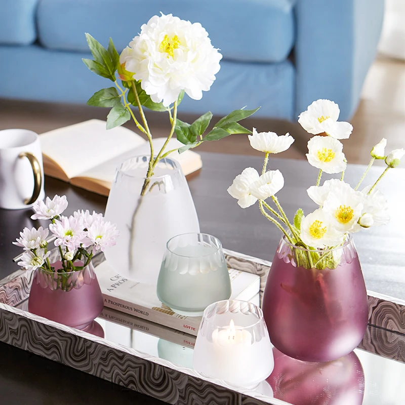 Modern Small Fresh Glass Vase Flower Bottle Living Room Colorful Terrarium Glass Containers Creative Home Decoration Accessories 
Modern Small Fresh Glass Vase Flower Bottle Living Room Colorful Terrarium Glass Containers Creative Home Decoration Accessories