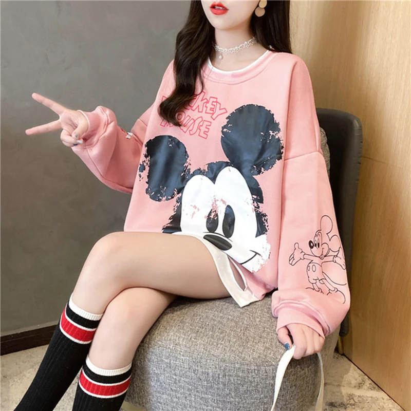 Disney Letter Fashion Sweatshirt Loose Top Thickening Fake Two Casual Harajuku Mickey Pattern Printing Plus Velvet Women Female
Disney Letter Fashion Sweatshirt Loose Top Thickening Fake Two Casual Harajuku Mickey Pattern Printing Plus Velvet Women Female