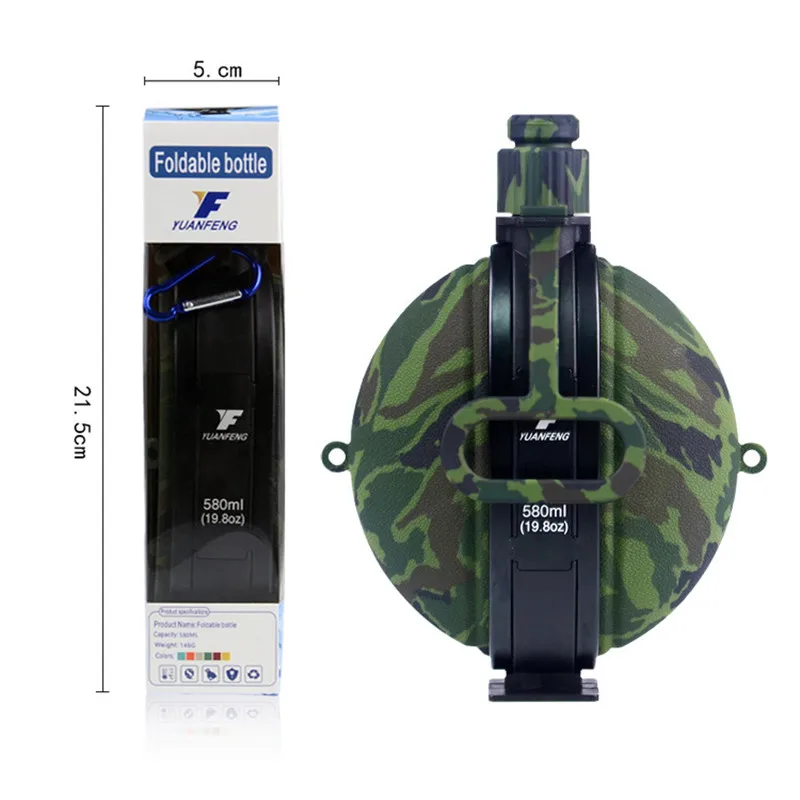 Outdoor Camouflage Sports Bottles Creative Folding Silica Gel Fashioned Portable Multifunction Compass Design Water Bottle 580ML
Outdoor Camouflage Sports Bottles Creative Folding Silica Gel Fashioned Portable Multifunction Compass Design Water Bottle 580ML