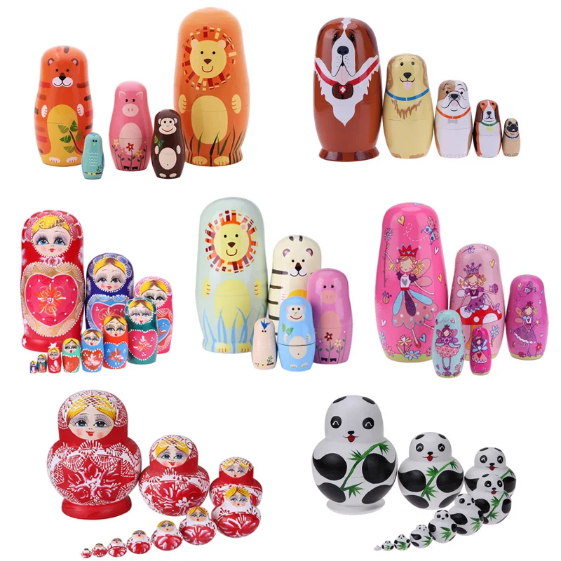 5/10Pcs/Set Cute Russian Nesting Dolls Boys Girls Matryoshka Handmade Wood Toy Craft Home Decor Kids Christmas New Year Gift 
5/10Pcs/Set Cute Russian Nesting Dolls Boys Girls Matryoshka Handmade Wood Toy Craft Home Decor Kids Christmas New Year Gift