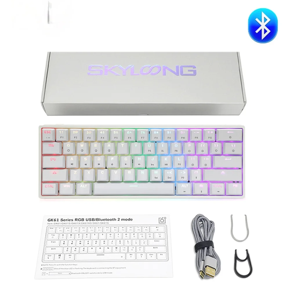 Portable 60% Mechanical Keyboard Wireless Bluetooth Gateron Mx RGB Backlight Gaming Keyboard GK61 SK61 For Desktop
Portable 60% Mechanical Keyboard Wireless Bluetooth Gateron Mx RGB Backlight Gaming Keyboard GK61 SK61 For Desktop