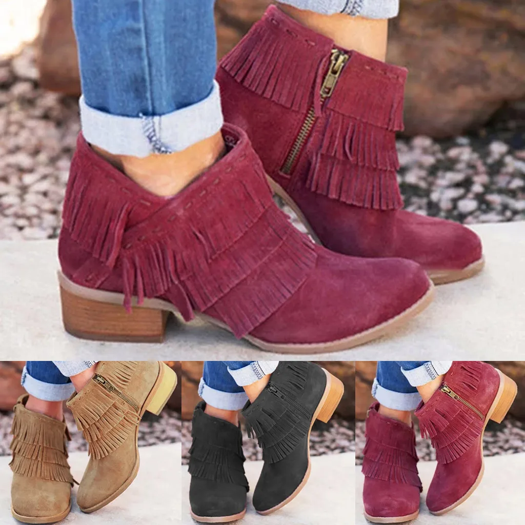 Fringed boots high and low platform boots women's shoes mid-heel thick with fringed low boots fashion wild personality trend
Fringed boots high and low platform boots women's shoes mid-heel thick with fringed low boots fashion wild personality trend