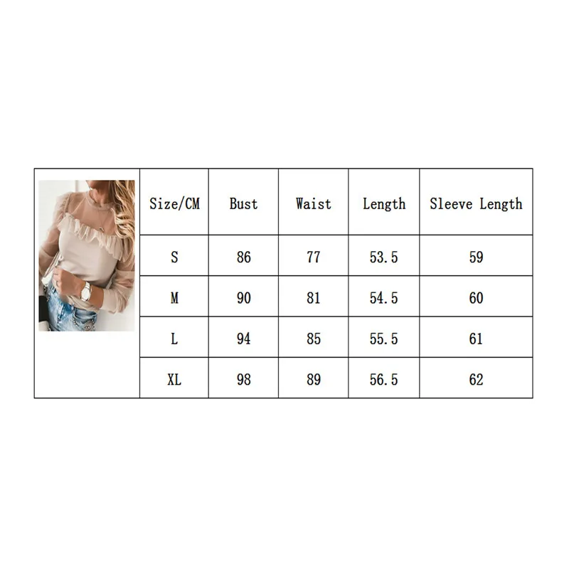 Women Sexy See-through Blouse Fall Spring Adult Elegant Solid Color/ Lace/Pearl Long Sleeve Round Neck Ruffle Mesh Top Pullovers
Women Sexy See-through Blouse Fall Spring Adult Elegant Solid Color/ Lace/Pearl Long Sleeve Round Neck Ruffle Mesh Top Pullovers