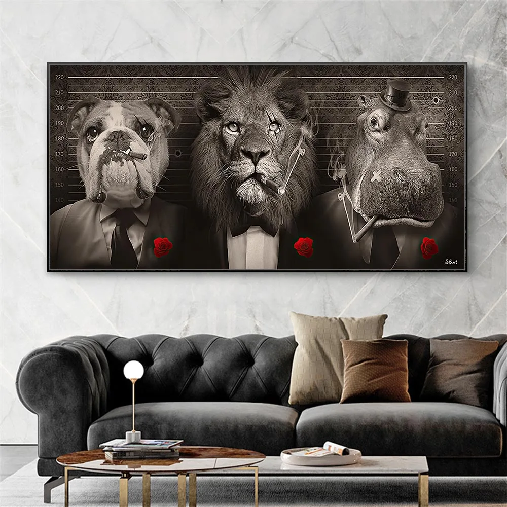Large Size Gentleman with Animal Heads Creative Canvas Paintings Pictures Modern Wall Art Posters Prints Home Living Room Decor
Large Size Gentleman with Animal Heads Creative Canvas Paintings Pictures Modern Wall Art Posters Prints Home Living Room Decor