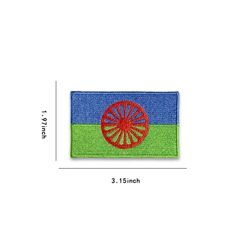 Цыганский флаг полная вышивка 100% патч наклеиваемый или пришиваемый значок 8*5 см
