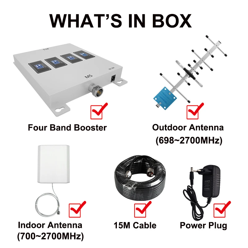 GOBOOST Signal Booster GSM 2g 850 900 Cell Phone Repeater 4g 1800 2600 3g 2100 MHz Mobile Phone Cellular Amplifier With Antenna 
GOBOOST Signal Booster GSM 2g 850 900 Cell Phone Repeater 4g 1800 2600 3g 2100 MHz Mobile Phone Cellular Amplifier With Antenna