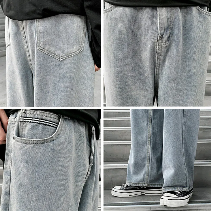 Men Jeans Solid Simple Denim Wide Leg Straight Loose Plus Size 3XL Casual Daily Students Streetwear Korean Fashion All-match New
Men Jeans Solid Simple Denim Wide Leg Straight Loose Plus Size 3XL Casual Daily Students Streetwear Korean Fashion All-match New