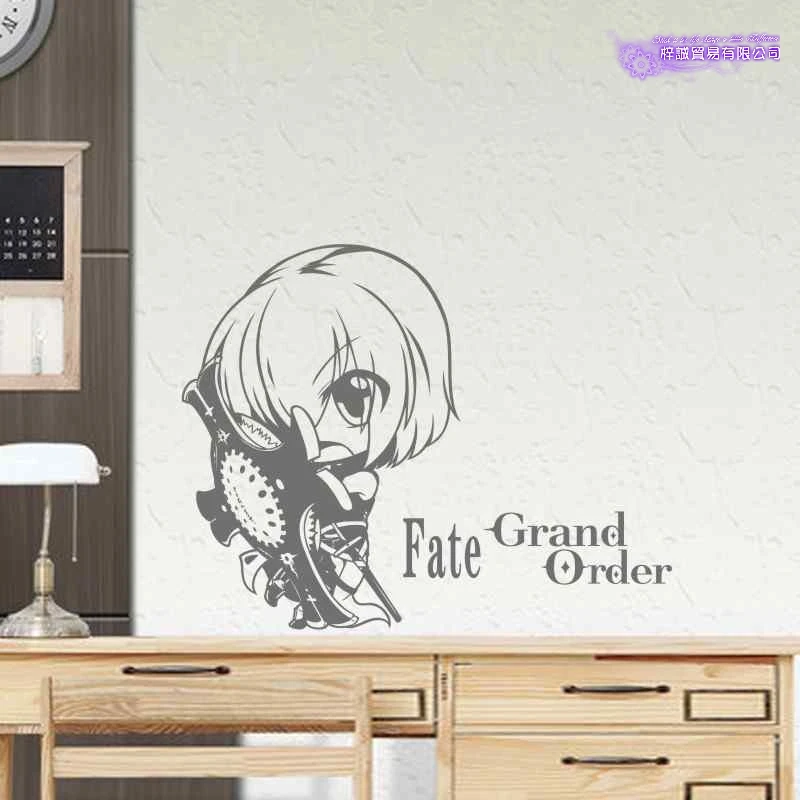 Милая FGO Shielder Настенная Наклейка Mash Kyrielight виниловая настенная наклейка s Декор