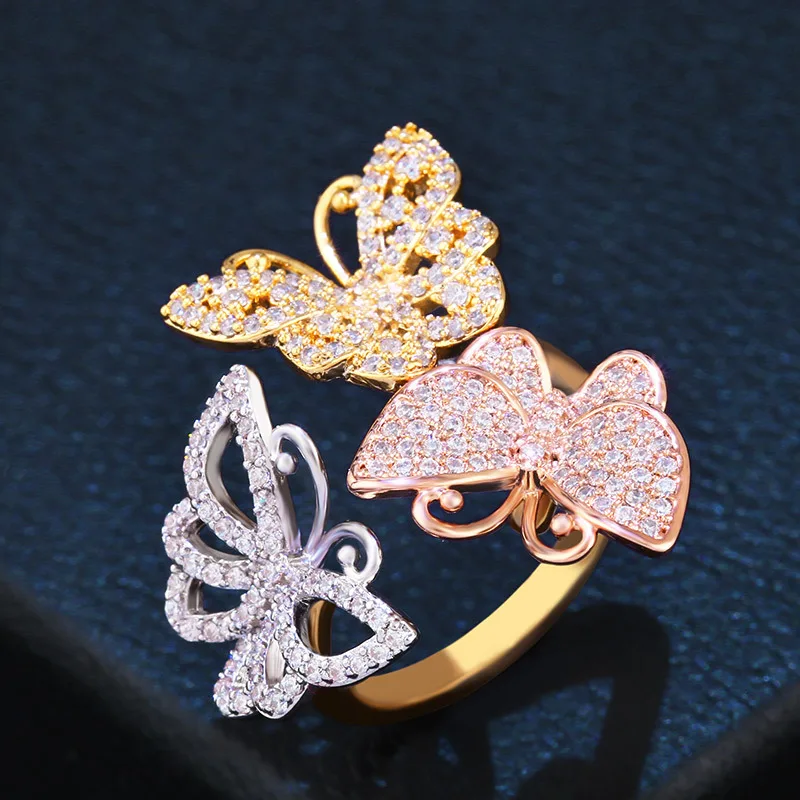 New Listing Simple Multicolor Micro-inlaid Zircon Hollow Butterfly Women Finger Jewelry Fashion Gold Rings
New Listing Simple Multicolor Micro-inlaid Zircon Hollow Butterfly Women Finger Jewelry Fashion Gold Rings