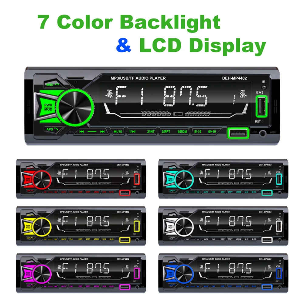 Car Radio Stereo Single DIN 7 Color Backlight LCD Host 2 USB Ports Steering Wheel Remote Control BlueTooth-compatible
Car Radio Stereo Single DIN 7 Color Backlight LCD Host 2 USB Ports Steering Wheel Remote Control BlueTooth-compatible