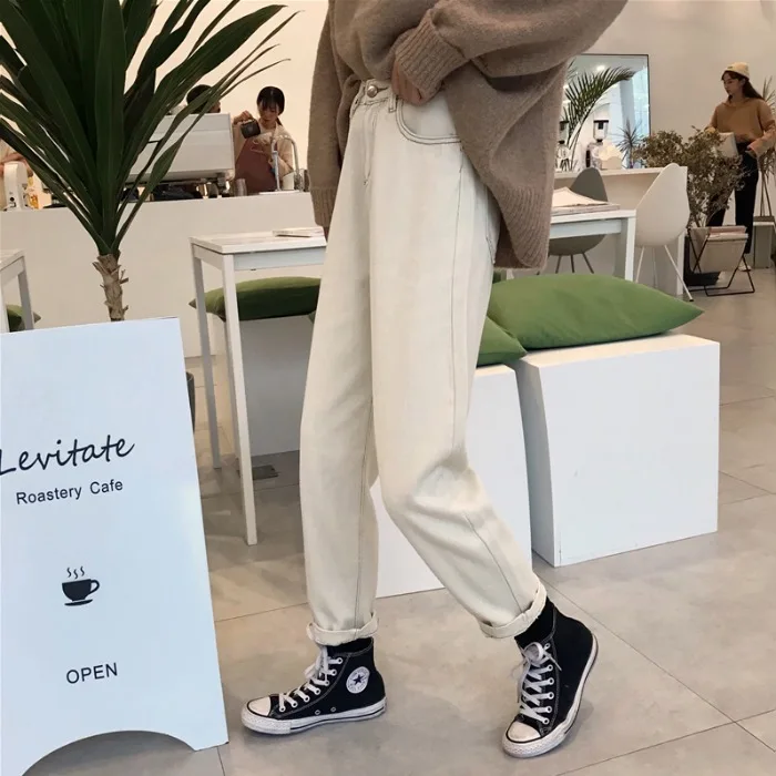 New Ins Daddy Retro High Waist Jeans Women 2021 Spring Korean Style Student Straight Slimming Ankle-Length Pants
New Ins Daddy Retro High Waist Jeans Women 2021 Spring Korean Style Student Straight Slimming Ankle-Length Pants
