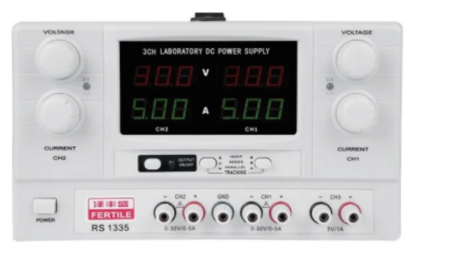 RS1335/RS1333/RS1332 Three-channel 3CH High precision DC stabilized power supply Power Supply 30V,5A/3A/2A,3-digit display
RS1335/RS1333/RS1332 Three-channel 3CH High precision DC stabilized power supply Power Supply 30V,5A/3A/2A,3-digit display