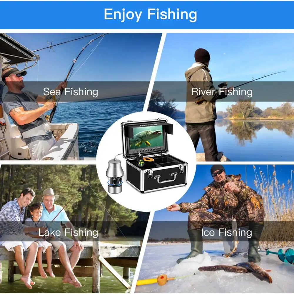 Eyoyo 9 inch Large Color Screen Underwater Fishing Camera Video Fish Finder 360 Horizontal Panning Camera 1000TVL with 8GB DVR
Eyoyo 9 inch Large Color Screen Underwater Fishing Camera Video Fish Finder 360 Horizontal Panning Camera 1000TVL with 8GB DVR