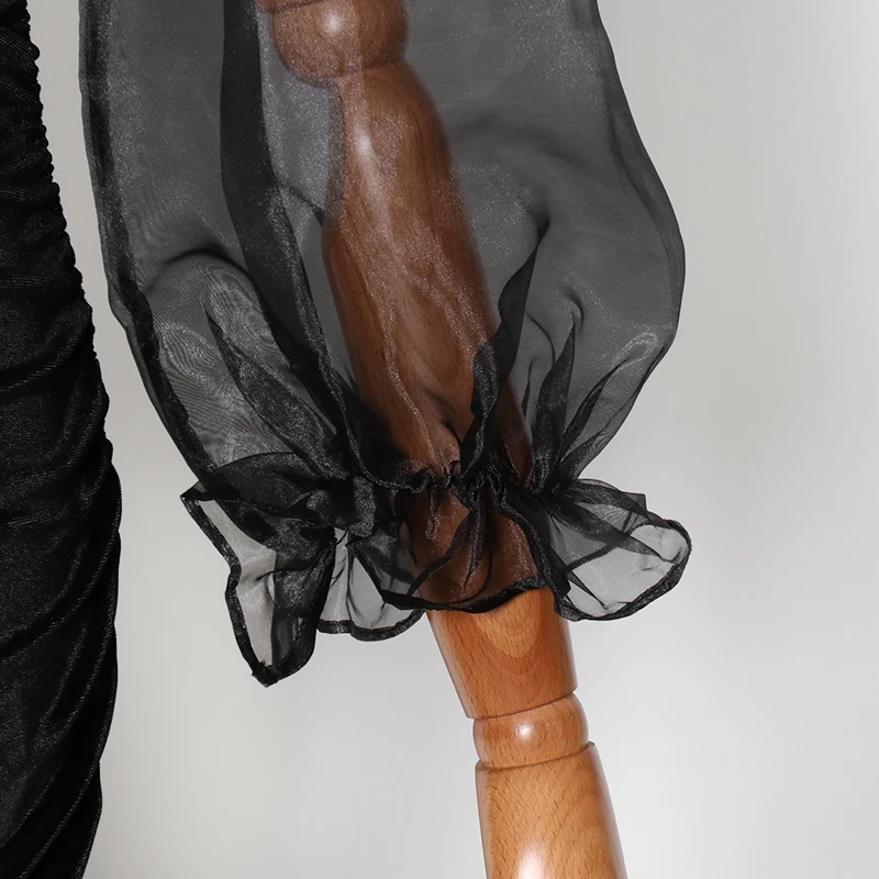 Sexy Party Black Dress For Women Square Collar Puff Sleeve High Waist Ruched Slim Dresses Female Fashion New Style
Sexy Party Black Dress For Women Square Collar Puff Sleeve High Waist Ruched Slim Dresses Female Fashion New Style