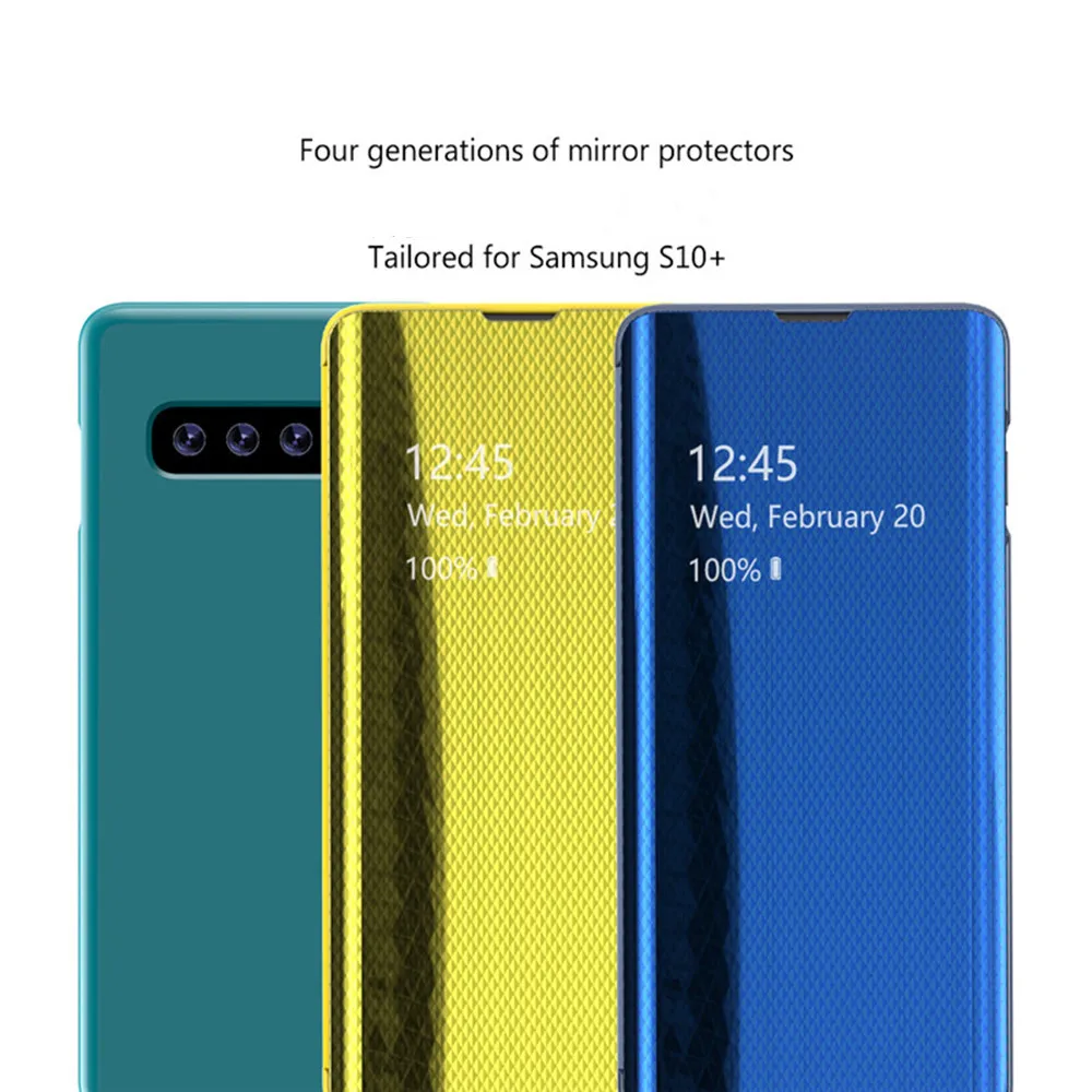 Умный чехол книжка для samsung S7 8 9 10 S10 Plus S10E С Откидывающейся Крышкой умное