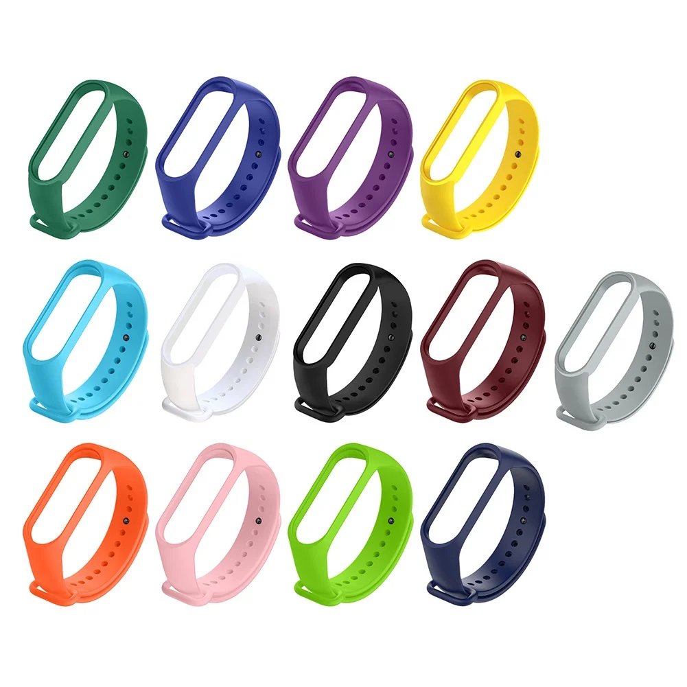 Одноцветный смарт браслет мягкий сменный ремешок для наручных часов Xiaomi Mi Band 5