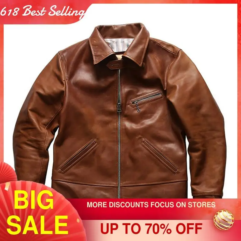 2021 Brown Casual Style Genuine Leather Jacket Men Plus Szie 3XL Real Natural Horsehide Spring Slim Fit Short Young Male Coat
2021 Brown Casual Style Genuine Leather Jacket Men Plus Szie 3XL Real Natural Horsehide Spring Slim Fit Short Young Male Coat