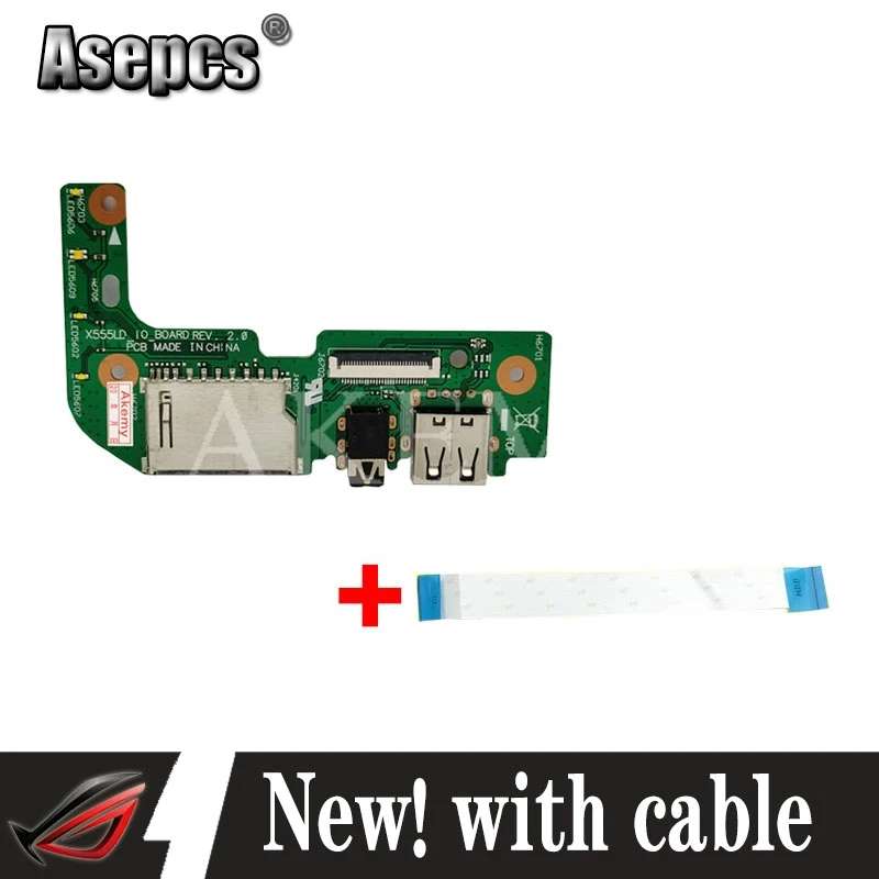 Asepcs оригинал для For Asus X555 X555L X555LD X555LD_IO USB аудио кард ридер плата REV: 2 0 MB 100%