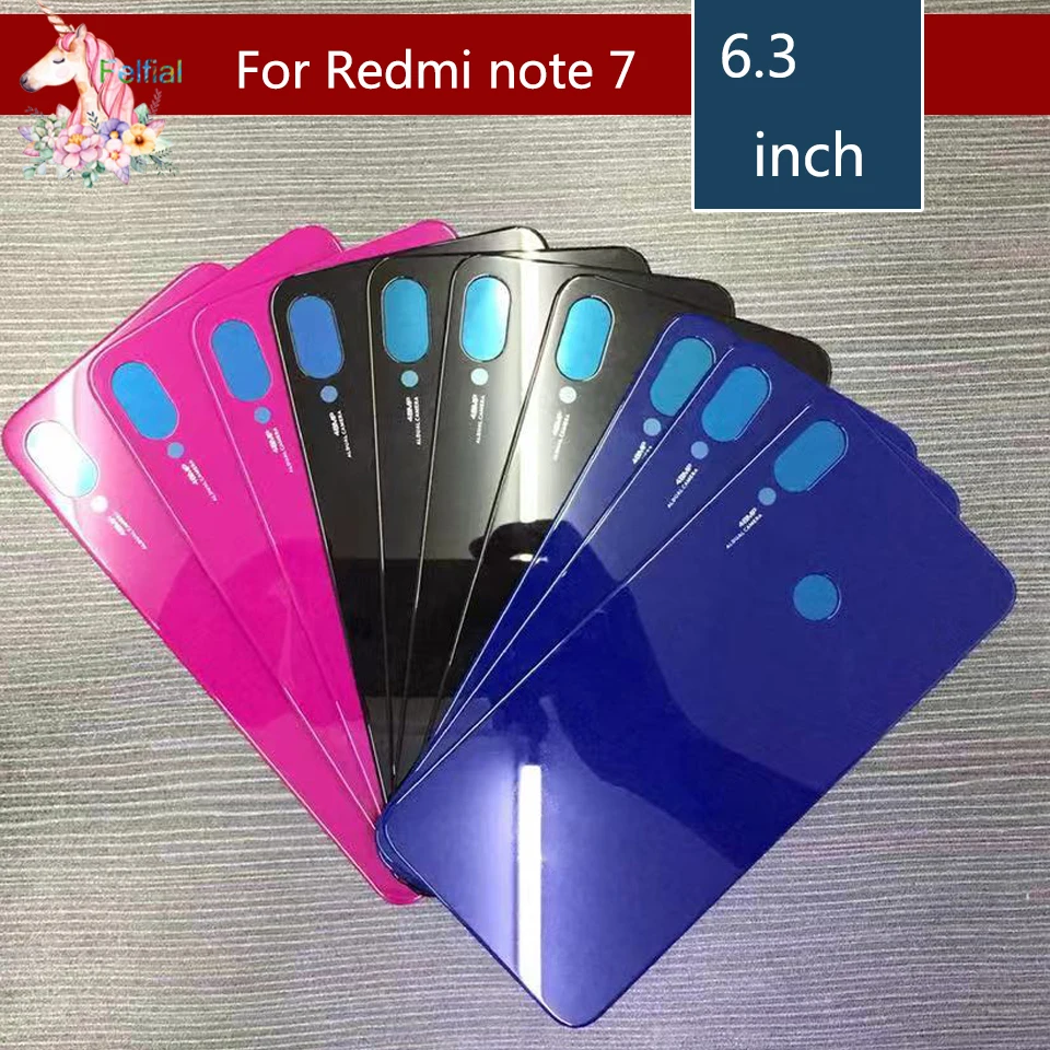 For Xiaomi Redmi note 7 7pro Battery Cover Back Glass Panel Rear Door Housing Case pro battery door | Мобильные телефоны и