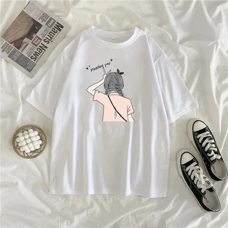 Women's home clothes plus size T-shirt 2021 fashion women blouses spring clothing blouse abstract print summer ladies casual top 
Women's home clothes plus size T-shirt 2021 fashion women blouses spring clothing blouse abstract print summer ladies casual top