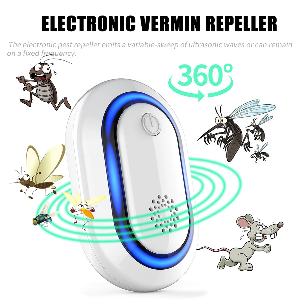 Ultrasonic Mosquito KillerIndoor Plug Electronic Pest Repeller Non-Toxic Insect Bug Mosquito Fly Spider Repeller
Ultrasonic Mosquito KillerIndoor Plug Electronic Pest Repeller Non-Toxic Insect Bug Mosquito Fly Spider Repeller
