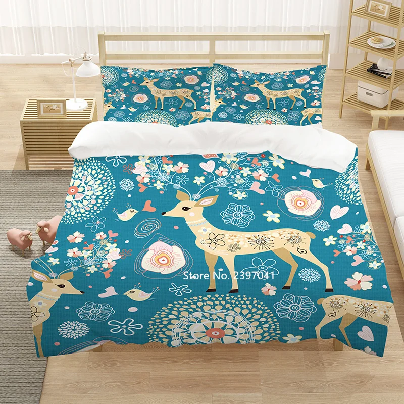 Fawn Down Bed Cover Pillowcase Animal Bedding Set Single Double Queen King Multi-size Children Bedroom Decoration Home Textile
Fawn Down Bed Cover Pillowcase Animal Bedding Set Single Double Queen King Multi-size Children Bedroom Decoration Home Textile