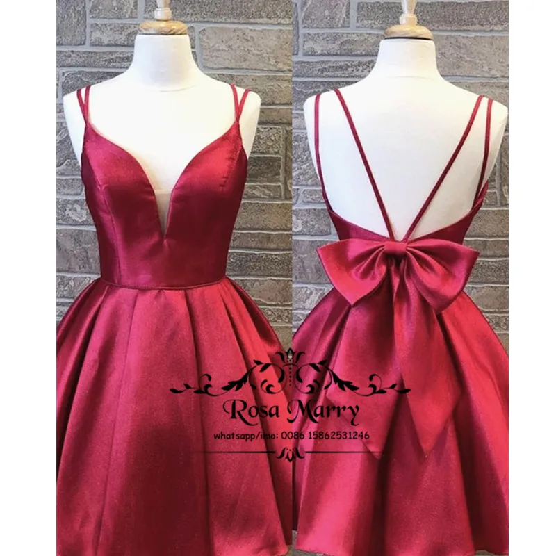 Sexy Red Short Cheap Homecoming Dresses 2020 A Line Backless Knot Bow Knee Length Simple Satin Formal Cocktail Prom Party Gowns
Sexy Red Short Cheap Homecoming Dresses 2020 A Line Backless Knot Bow Knee Length Simple Satin Formal Cocktail Prom Party Gowns