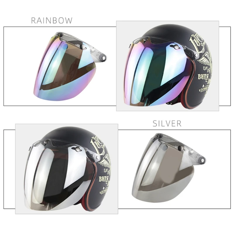 3-snap Open Face Helmet Visor Protective Helmet Shields for Retro 3-snap Motorcycle Helmet Accessories
3-snap Open Face Helmet Visor Protective Helmet Shields for Retro 3-snap Motorcycle Helmet Accessories