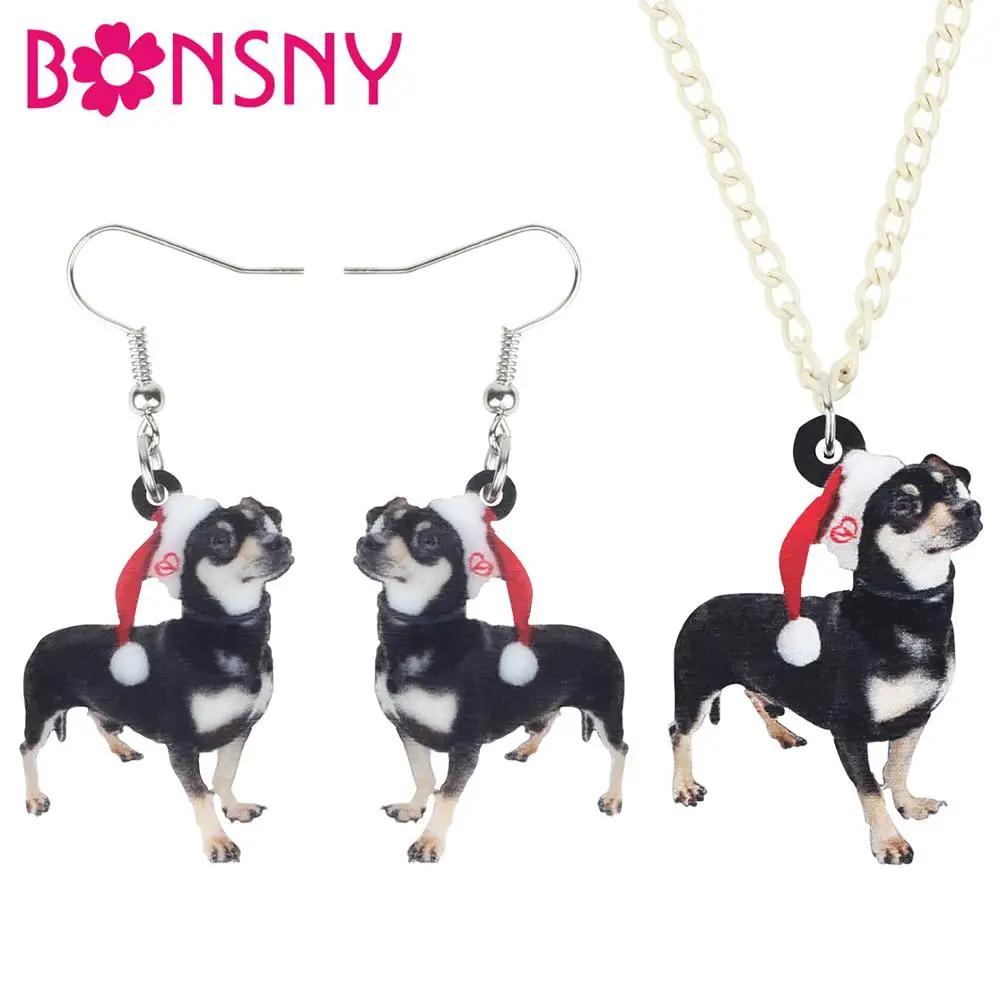 Bonsny Acrylic Christmas Hat Chihuahua Dog Jewelry Set Necklace Earrings Decoration Jewelry For Women Girls Party Gift Accessory
Bonsny Acrylic Christmas Hat Chihuahua Dog Jewelry Set Necklace Earrings Decoration Jewelry For Women Girls Party Gift Accessory